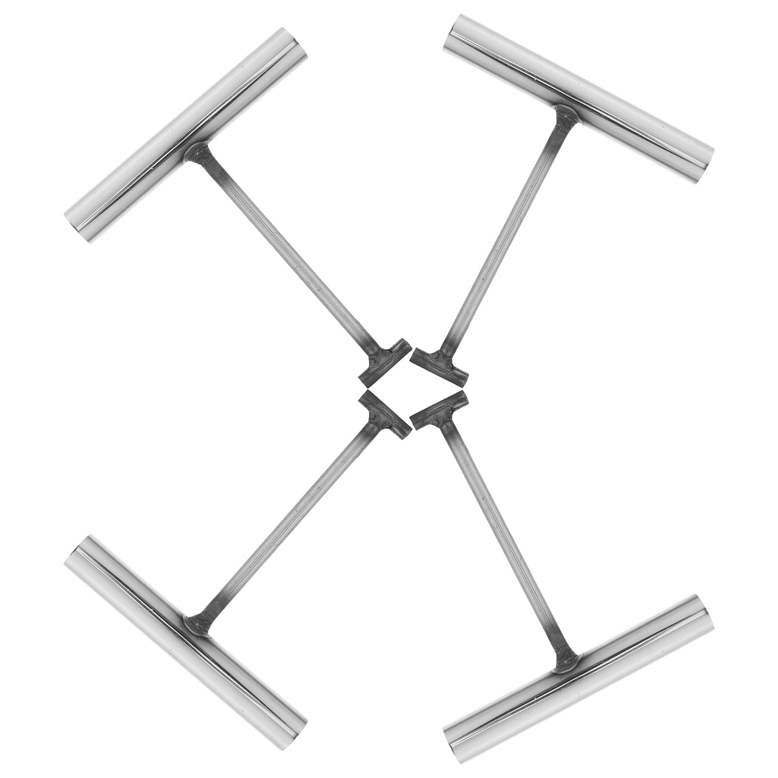 Manhole Cover Lifting - 4-delige roestvrijstalen putdekselhaak, zwaarbelastbaar T-vormig hefgereedschap,