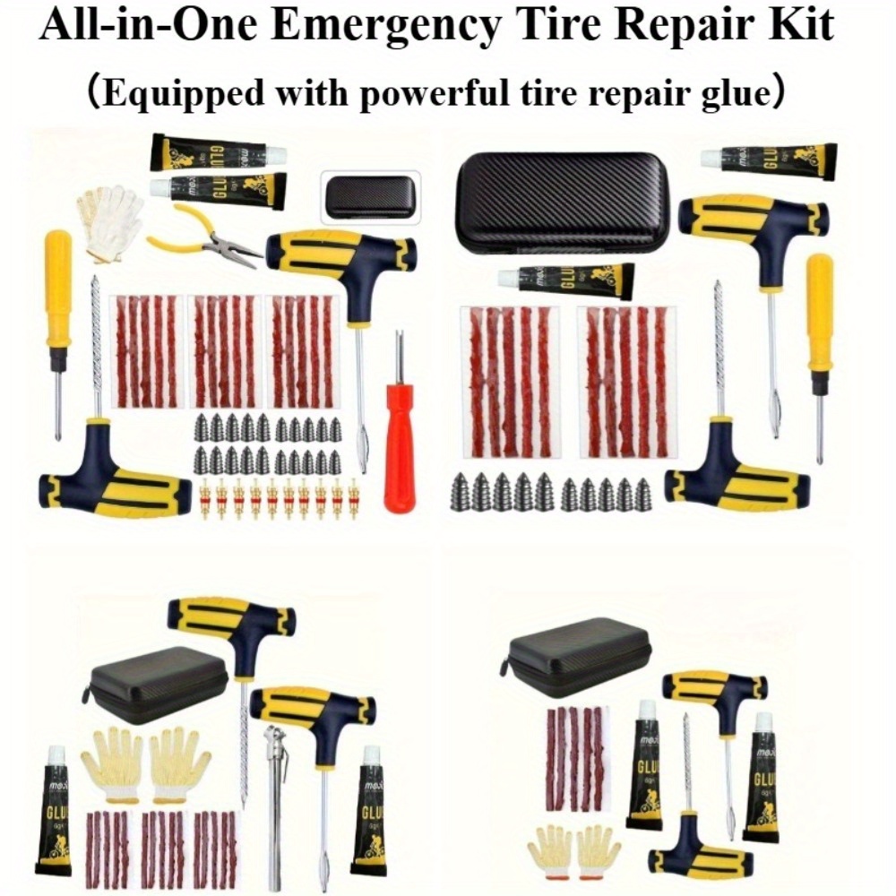 Heavy Equipment Repair - Alles-in-één noodbandenreparatieset - Sterke lijm, robuuste